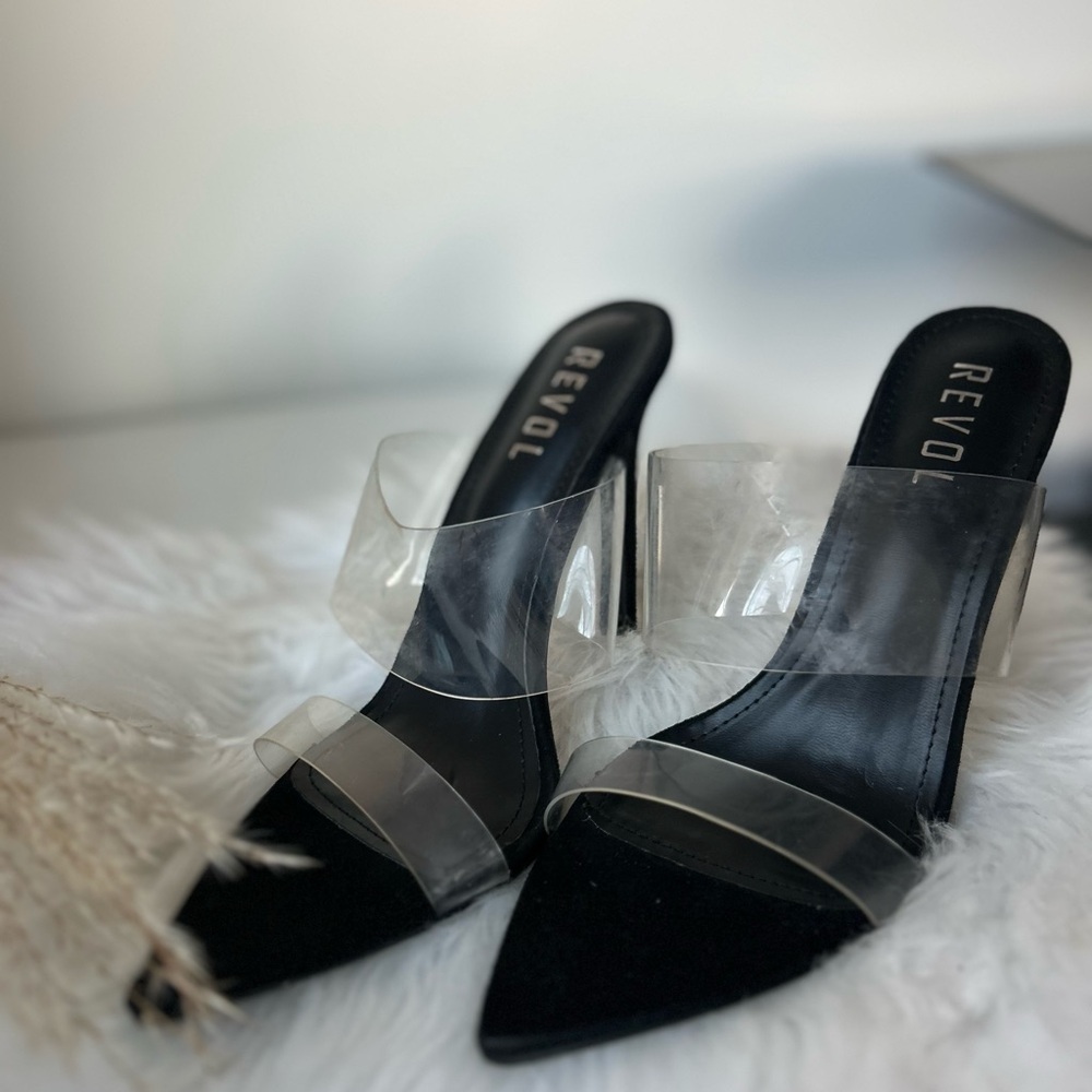 Revo Black Women's Heels Revo Black and Clear Women's Heels 8.5 - Picture 8 of 13